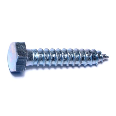 Midwest Fastener Lag Screw, 1/2 in, 2-1/2 in, Steel, Zinc Plated Hex Hex Drive, 8 PK 35063